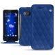 Housse cuir HTC U11 - Bleu océan - Couture ( Nappa - Pantone 293C ) 