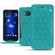 Custodia in pelle HTC U11 - Bleu fluo - Couture