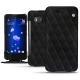 Housse cuir HTC U11 - Negre poudro - Couture