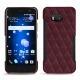 Lederschutzhülle HTC U11 - Lie de vin - Couture ( Pantone 5115C ) 