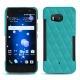 Coque cuir HTC U11 - Bleu fluo - Couture