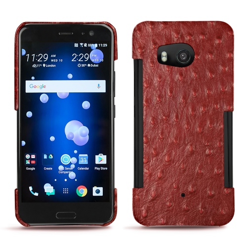 Funda de piel HTC U11Autruche ciliegia ( Pantone #a4343a ) 