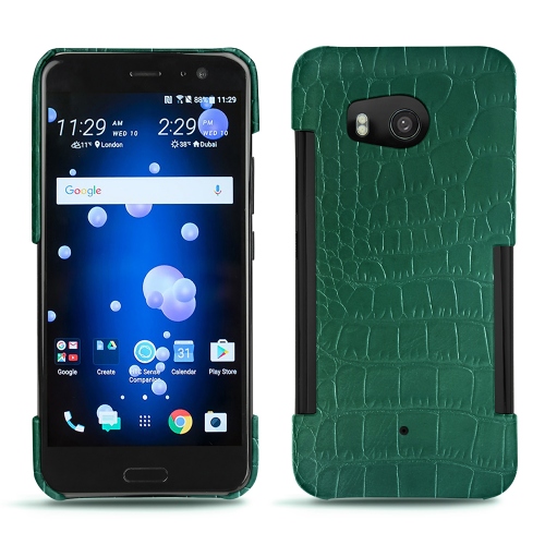 Custodia in pelle HTC U11Crocodile pino ( Pantone #173F35 ) 