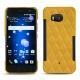 Coque cuir HTC U11 - Jaune soulèu - Couture