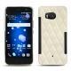 HTC U11 leather cover - Blanc escumo - Couture