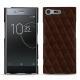 Coque cuir Sony Xperia XZ Premium - Châtaigne - Couture ( Pantone 476C ) 