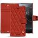 Sony Xperia XZ Premium leather case - Papaye - Couture ( Pantone 180C ) 