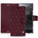 Custodia in pelle Sony Xperia XZ Premium - Lie de vin - Couture ( Pantone 5115C ) 