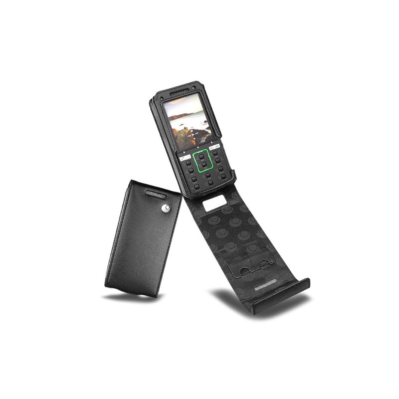Funda de piel Sony Ericsson K850  - Noir ( Nappa - Black ) 