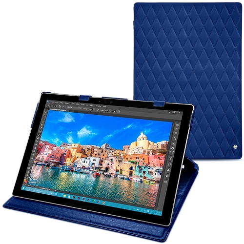 Housse cuir Microsoft Surface Pro 4Bleu océan - Couture ( Nappa - Pantone #15458a) 