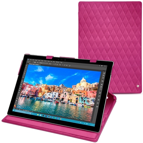 Housse cuir Microsoft Surface Pro 4Rose BB - Couture ( Pantone #DB599F )