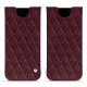 Samsung Galaxy S8 leather pouch - Lie de vin - Couture ( Pantone 5115C ) 