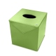 Square tissue box holder - Griffe 1 - Vert olive ( Nappa - Pantone 578U ) 