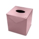 Box für Taschentücher - Quadratisch - Griffe 1 - Rose ( Nappa - Pantone 2365C ) 