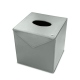 Square tissue box holder - Griffe 1 - Gris ( Nappa - Pantone W428C ) 