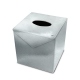 Box für Taschentücher - Quadratisch - Griffe 1 - Platinium ( Pantone 877C ) 