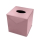 Boite à mouchoirs - Carrée - Griffe 1 - Rose PU
