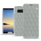 Samsung Galaxy Note8 leather case - Gris - Couture ( Nappa - Pantone W428C ) 