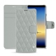 Samsung Galaxy Note8 leather case - Gris - Couture ( Nappa - Pantone W428C ) 