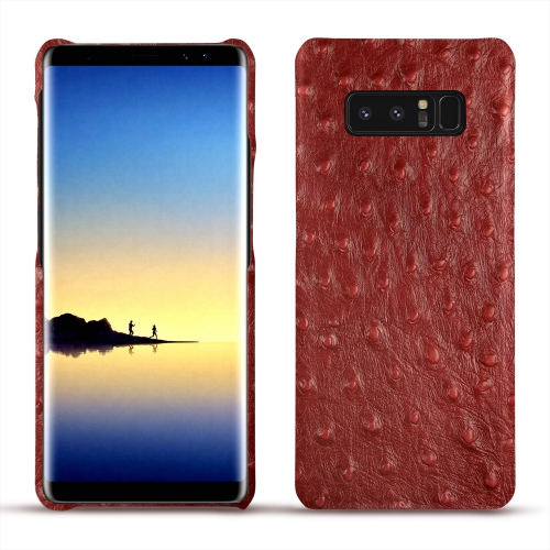 Capa em pele Samsung Galaxy Note8Autruche ciliegia ( Pantone #a4343a ) 