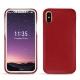 Coque cuir Apple iPhone X - Rouge ( Nappa - Pantone 199C ) 