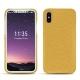 Coque cuir Apple iPhone X - Mimosa ( Pantone 141C ) 