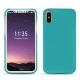 Apple iPhone X leather cover - Bleu fluo