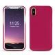 Lederschutzhülle Apple iPhone X - Rose fluo