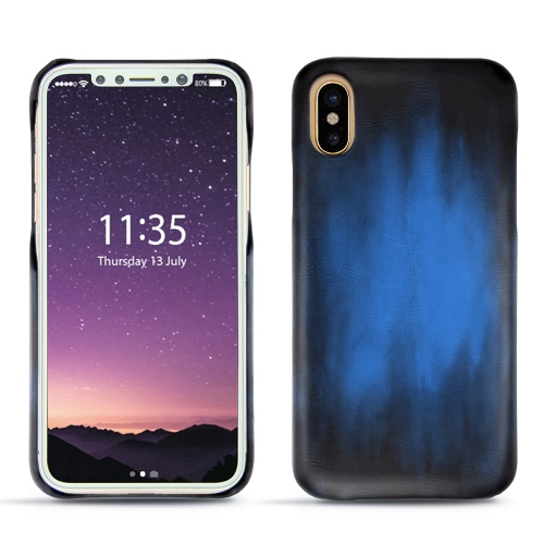 Custodia in pelle Apple iPhone XBleu Patine