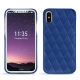 Apple iPhone X leather cover - Bleu océan - Couture ( Nappa - Pantone 293C ) 