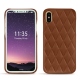 Coque cuir Apple iPhone X - Marron - Couture ( Nappa - Pantone 1615C ) 
