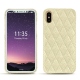 Coque cuir Apple iPhone X - Ivoire - Couture ( Sleek P C12 - White ) 