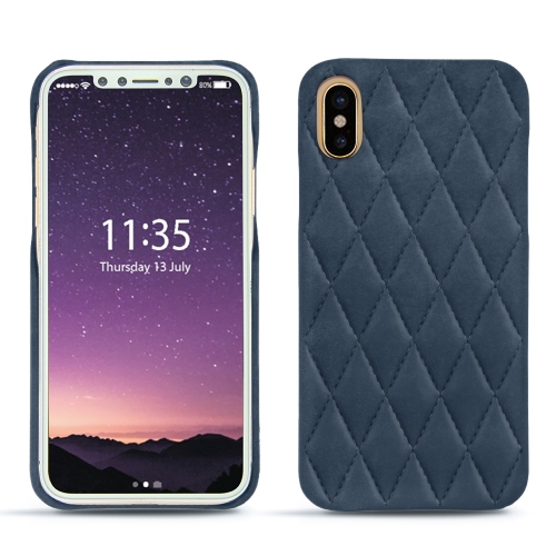 Capa em pele Apple iPhone XJean vintage - Couture ( Pantone #2f414f  ) 