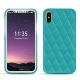 Apple iPhone X leather cover - Bleu fluo - Couture