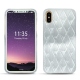 Coque cuir Apple iPhone X - Platinium - Couture