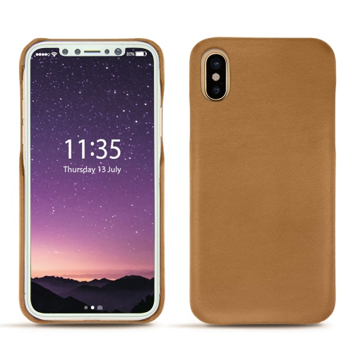 Custodia in pelle Apple iPhone XCastan esparciate ( Pantone #824F2A )