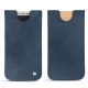 가죽 커버 Apple iPhone X - Jean vintage ( Roughtcut - Pantone 285U  ) 