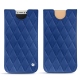 가죽 커버 Apple iPhone X - Bleu océan - Couture ( Nappa - Pantone 293C ) 