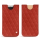 Apple iPhone X leather pouch - Papaye - Couture ( Pantone 180C ) 