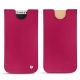 Apple iPhone X leather pouch - Rose fluo