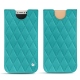 Pochette cuir Apple iPhone X - Bleu fluo - Couture