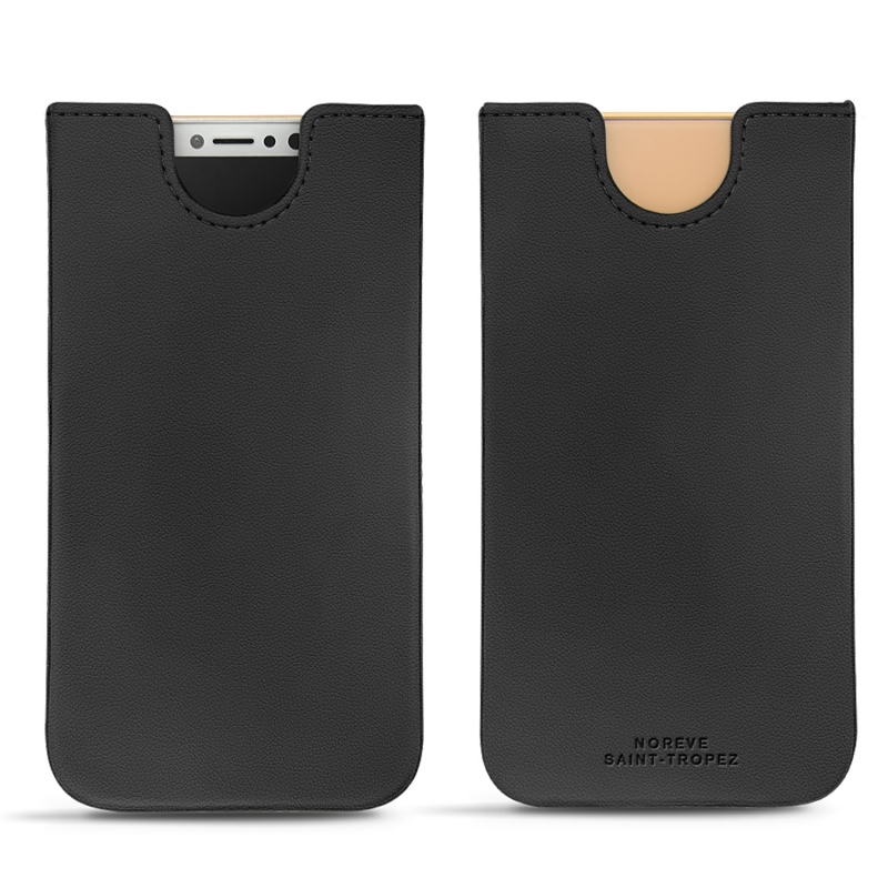 Apple iPhone X leather pouch - Noir PU