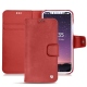 Housse cuir Apple iPhone X - Cerise vintage ( Pantone 185C ) 