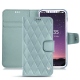 가죽 커버 Apple iPhone X - Bleu ciel - Couture ( Nappa - Pantone 277C ) 