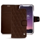 Housse cuir Apple iPhone X - Châtaigne - Couture ( Pantone 476C ) 