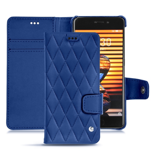 Lederschutzhülle Meizu Pro 7Bleu océan - Couture ( Nappa - Pantone #15458a) 