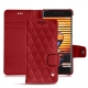 Meizu Pro 7 leather case - Rouge - Couture ( Nappa - Pantone 199C ) 