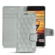 Housse cuir Meizu Pro 7 - Gris - Couture ( Nappa - Pantone W428C ) 