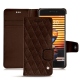 Meizu Pro 7 leather case - Châtaigne - Couture ( Pantone 476C ) 
