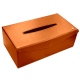 Rectangular tissue box holder - Griffe 1 - Orange ( Nappa - Pantone 1495U ) 